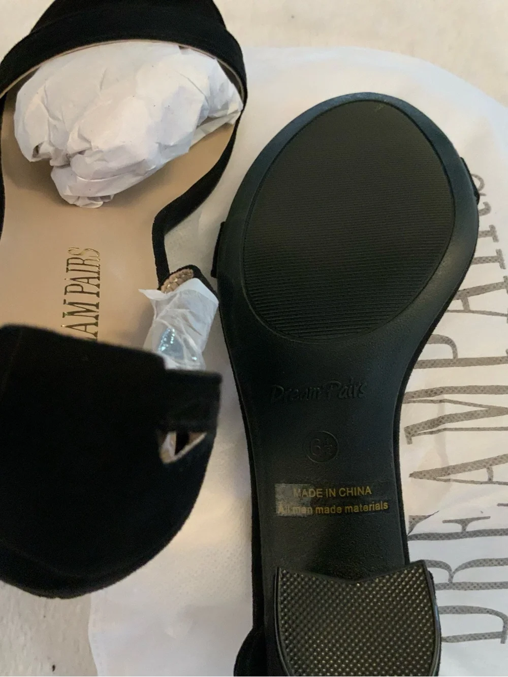 Dream Pairs Black Open-Toe Ankle-Strap Sandals heels 2.5” size 6.5 sku 3325